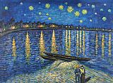 Night Canvas Paintings - Starry Night Over the Rhone 2
